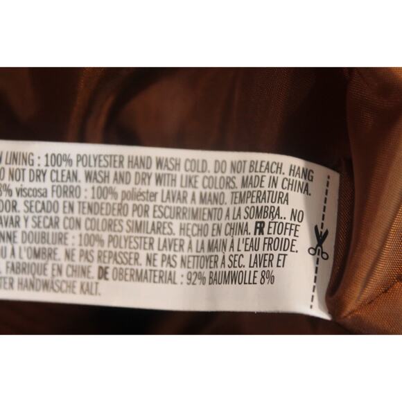 Forever 21 Corduroy Peacoat Womens size S Brown Line Double Breasted Pockets - Picture 9 of 9